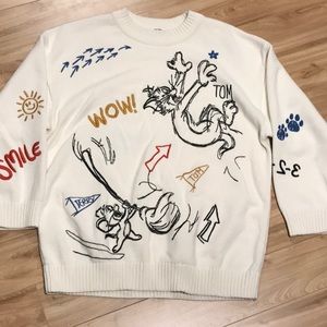 Tom and Jerry adult pullover sweater by Peacebird